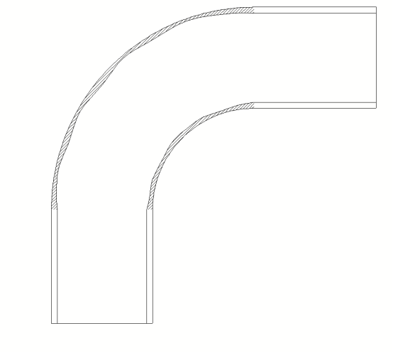 Thinning rate of bending pipe