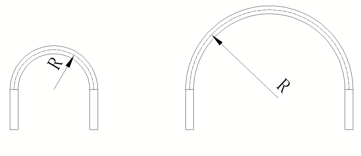 Bending radius value setting